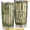 Old Lives Matter Camo Tumbler Birthday Gift for Men Dad Grandpa Husband