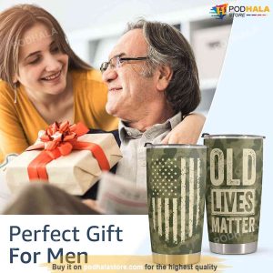 Old Lives Matter Camo Tumbler Birthday Gift For Men Dad Grandpa Husband 2