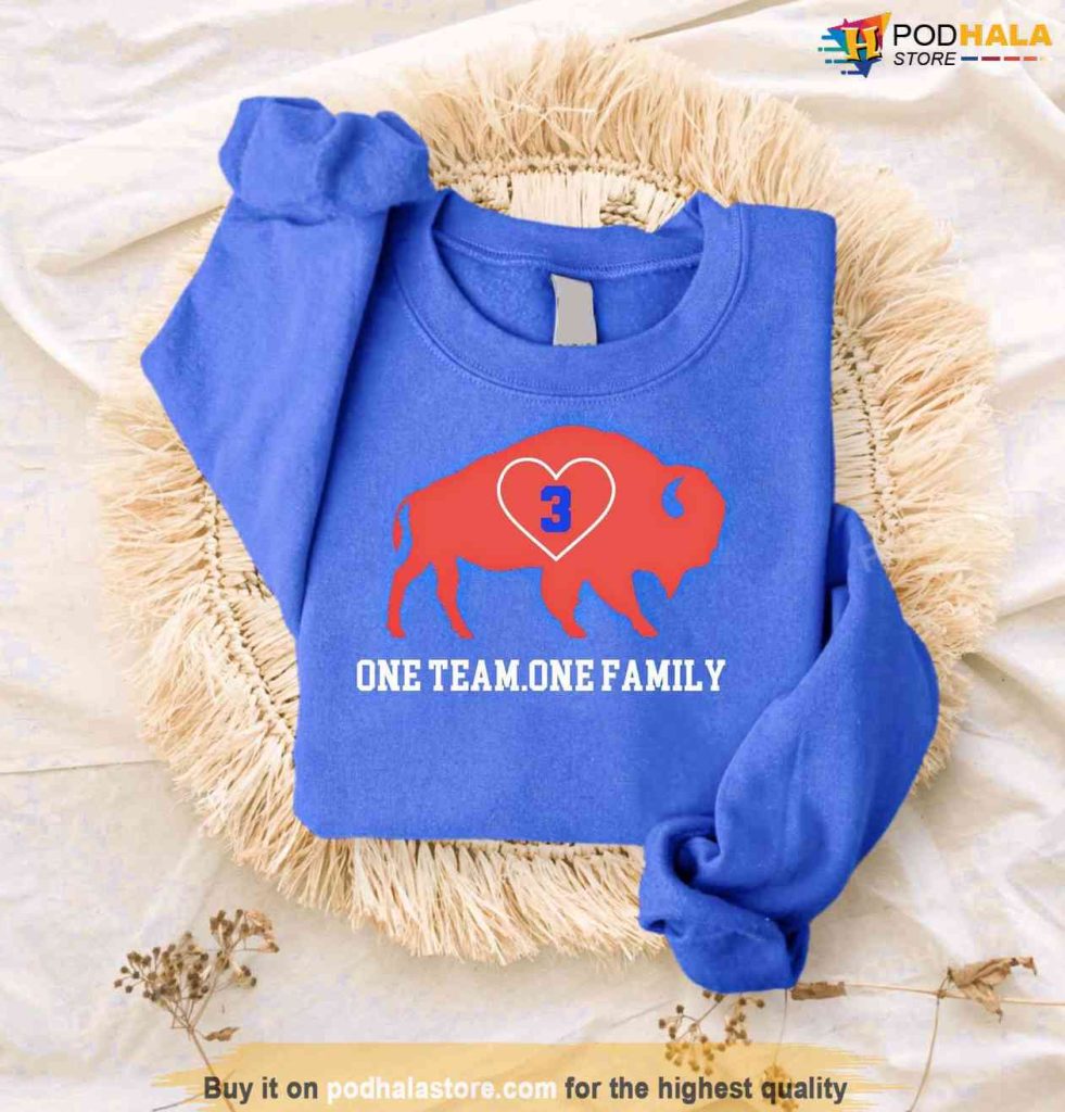 One Team One Family 3 Damar Hamlin Shirt, Buffalo Bills Fans