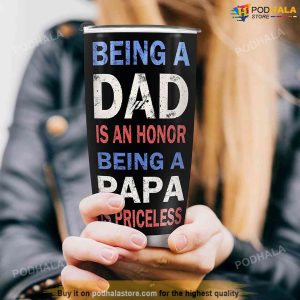 Papa American Flag Bear 60th Birthday Tumbler Gifts For Dad Grandpa 2