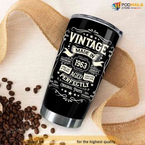 Personalized Happy 60th Birthday Tumblers Vintage Made In 1963 Funny Gifts 2
