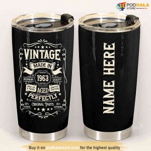 Personalized Happy 60th Birthday Tumblers Vintage Made In 1963 Funny Gifts 3