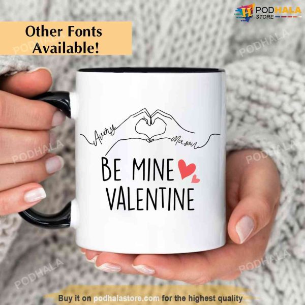 Personalized Name Valentine Mug, Be Mine Valentines Mug For Couples