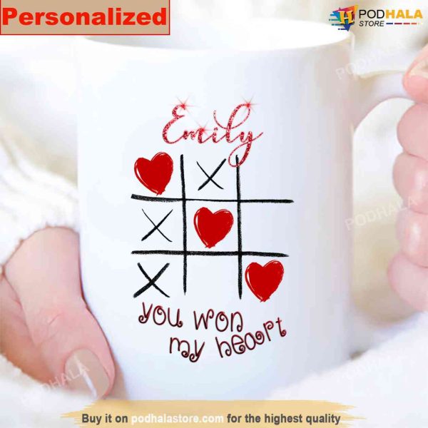 Personalized Name Valentine Mug Tic-Tac-Toe, Best Valentines Day Gifts