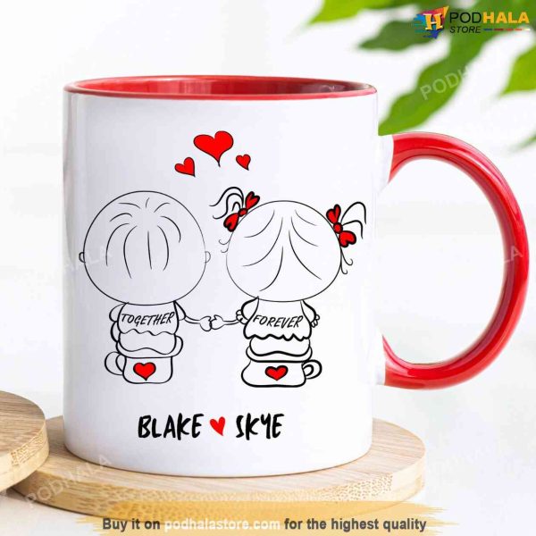 Personalized Name Valentines Day Mug, Anniversary Gifts For Couples