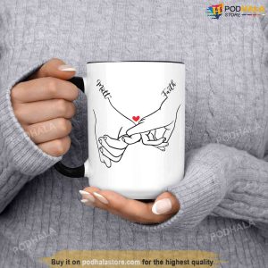 Personalized Pinky Promise Holding Hands Valentines Day Coffee Mug