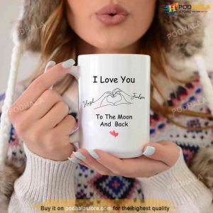 Personalized Valentines Day Gift, To The Moon And Back Couple Valentines Mug