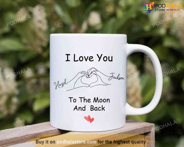 Personalized Valentines Day Gift, To The Moon And Back Couple Valentines Mug