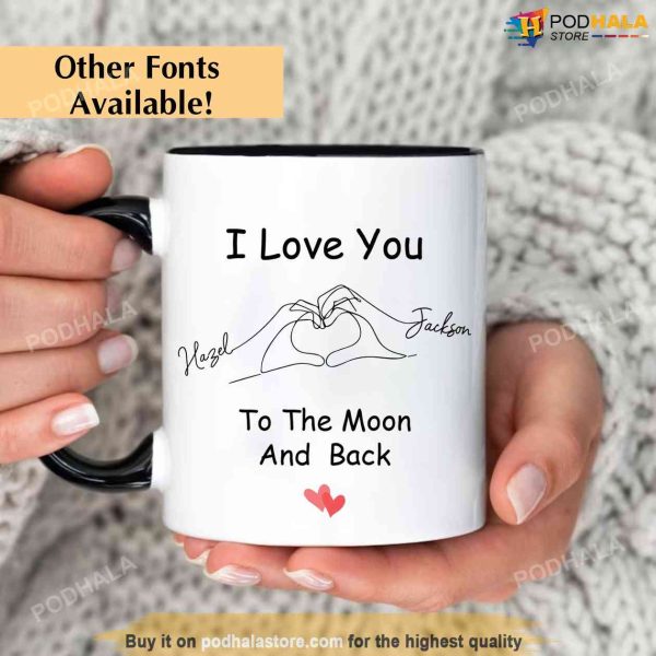 Personalized Valentines Day Gift, To The Moon And Back Couple Valentines Mug