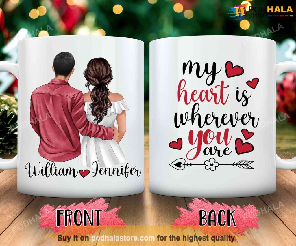 Personalized Valentines Day Mug, Gift for Couples Husband Wife