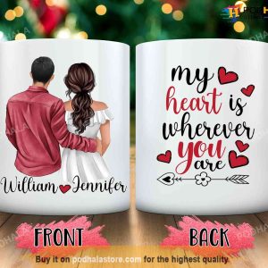 Personalized Valentines Day Mug, Gift for Couples Husband Wife