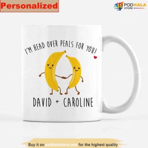 Personalized With Couples Names Valentines Day Mug Im Head Over Peals For You 2