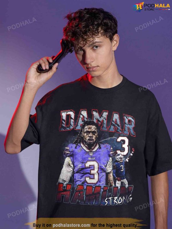 Pray For 3 Damar Hamlin Shirt, Buffalo Bills Unisex T-Shirt