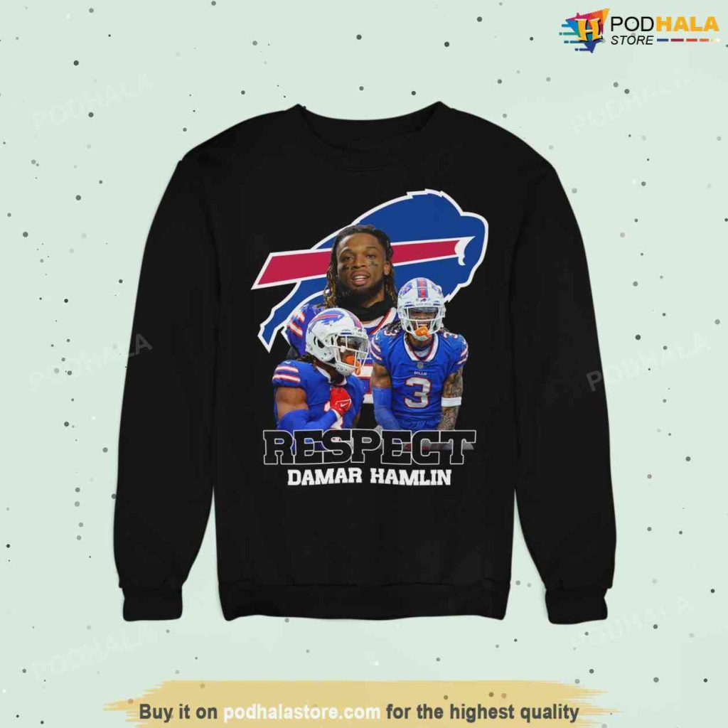 Respect Damar Hamlin Sweatshirt, Damar Hamlin 3 Fan Gifts