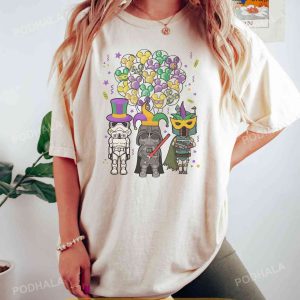 Retro Star Wars Mardi Gras Shirt, Mickey Balloons Mandalorian Shirt