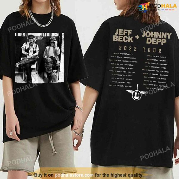 RIP Jeff Beck Shirt, Jeff Beck Johnny Depp Live In Concert Tour 2022 Shirt