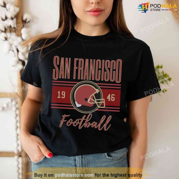 San Francisco Football Retro T-Shirt, Cute San Fran Gift for Her