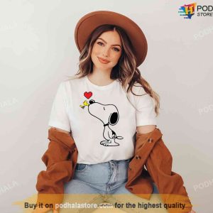 Snoopy Happy Valentines Day Shirt, Woodstock Peanuts Love Tee