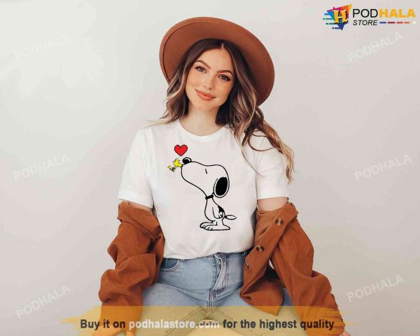 Snoopy Happy Valentines Day Shirt, Woodstock Peanuts Love Tee