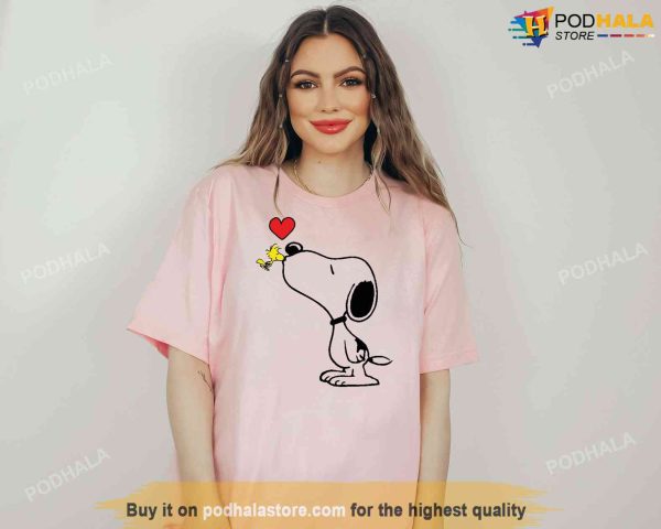 Snoopy Happy Valentines Day Shirt, Woodstock Peanuts Love Tee