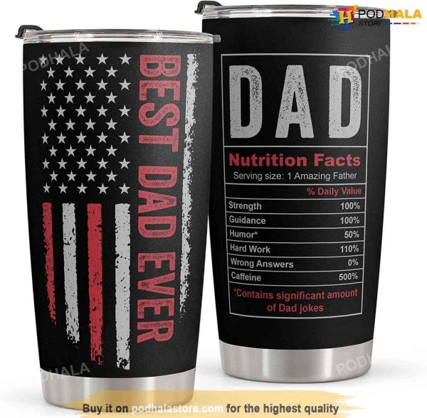 Stainless Steel Best Dad Ever American Flag Tumbler