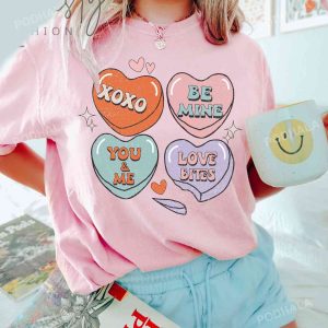 Teacher Valentines Day Shirt Positive Affirmations Womens Tshirt