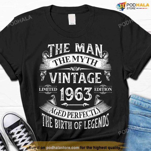 The Man the Myth Vintage 1963 Birthday Shirt, 60th Birthday Gift For Dad