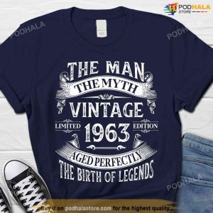 The Man The Myth Vintage 1963 Birthday Tshirt 60th Birthday Gift For Dad