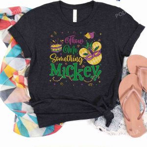Throw Me Something Mickey Disney Mardi Gras Tshirt Fat Tuesday Tee