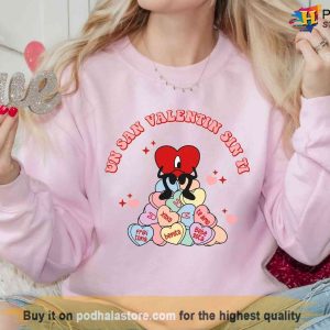 Un San Valentin Sin Ti Tshirt Candy Hearts Bad Bunny Valentines Shirt