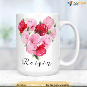 Valentine Roses Heart Custom Name Valentine Coffee Mug 4