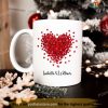 Valentines Day Heart Gift With Name Mug, Custom Name Valentines Day Mug