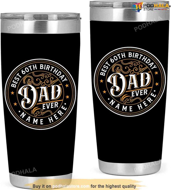 Vintage 1963 60th Birthday Tumbler Best Dad Ever Personalized Gift