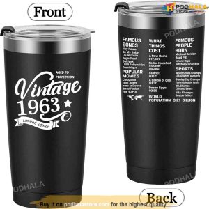 Vintage 1963 60th Birthday Tumbler Gift For Dad Grandpa 1