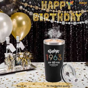 Vintage 1963 Aged 60 Years 60th Birthday Tumbler Sixty Birthday Present 4