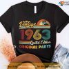 Vintage 1963 Limited Edition Original Parts T-Shirt, 60th Birthday Shirt