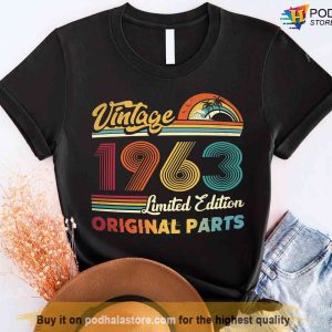 Vintage 1963 Limited Edition Original Parts T-Shirt, 60th Birthday Shirt