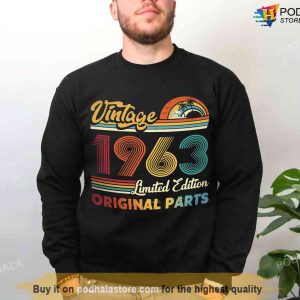 Vintage 1963 Limited Edition Original Parts Tee 60th Birthday Shirt