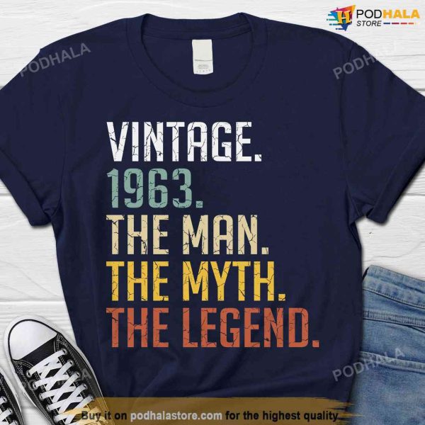 Vintage 1963 The Man The Myth The Legend 60th Birthday Shirt