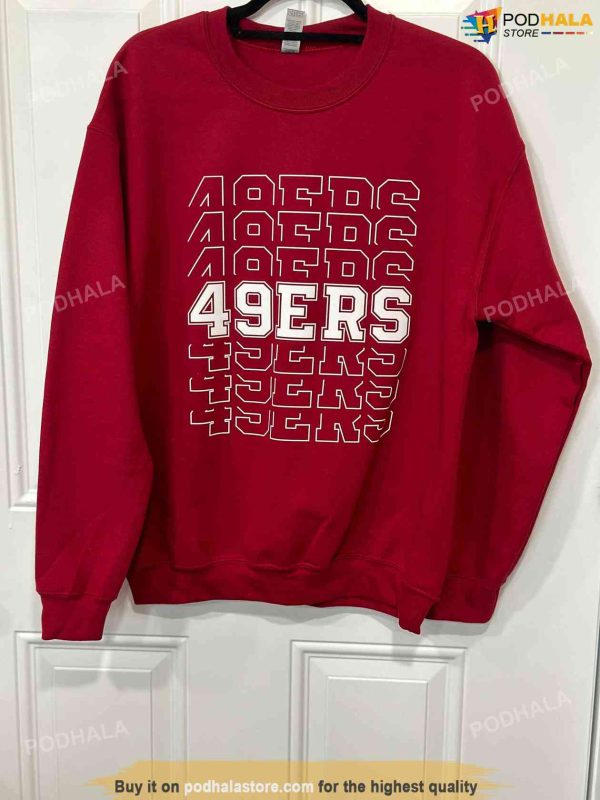 Vintage 49Ers Sweatshirt White Letters, 49ers Gifts For Fans
