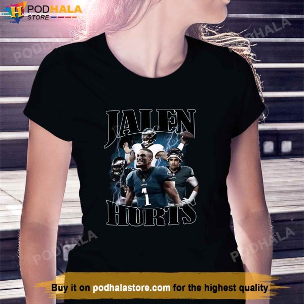 Vintage 90s Bootleg Eagles Jalen Hurts Shirt, Gifts For Eagles Fans