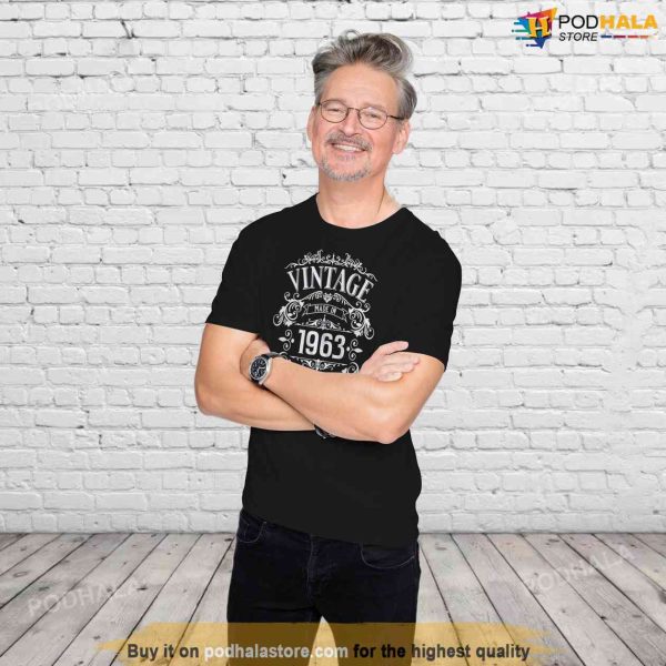 Vintage Born in 1963 Tee, 60th Birthday Gifts for Dad Grandpa, Husband