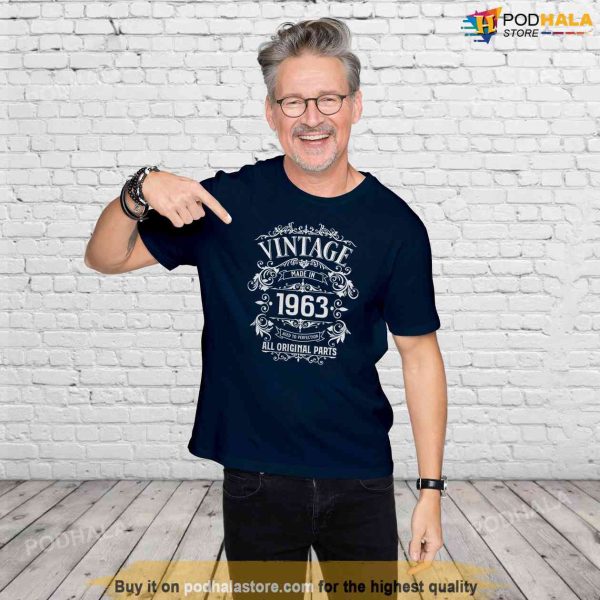 Vintage Born in 1963 Tee, 60th Birthday Gifts for Dad Grandpa, Husband