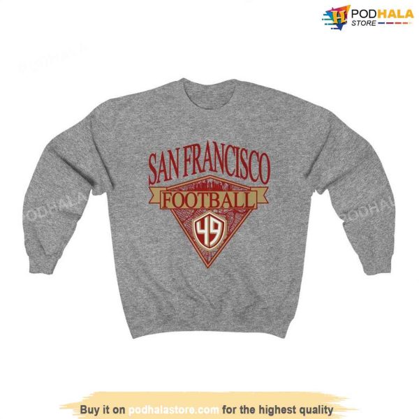 Vintage San Francisco 49Ers Sweatshirt Football Crewneck, 49Ers Apparel