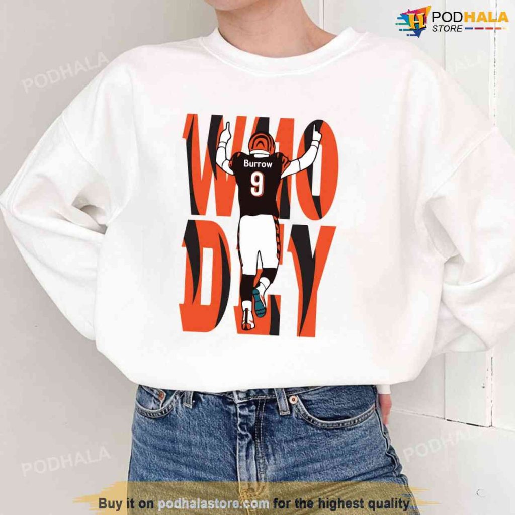 Who Dey Cincinnati Football Crewneck Sweatshirt, Joe Burrow Shirt