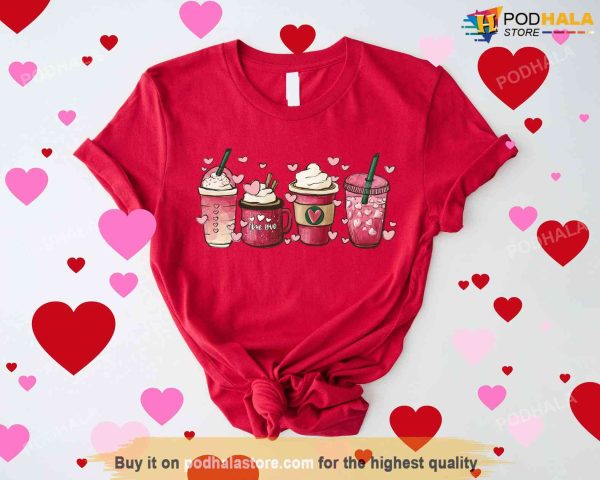Womens Valentines Day Sweatshirt, Valentine Coffee Latte Shirt