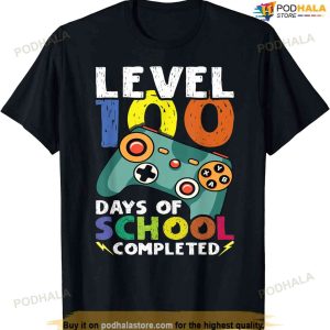 100 Days School Video Gamer 100th Day Teacher Student Kids T-shirt