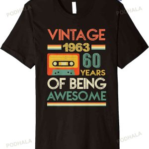 60 Year Old Gift Boys Girls Vintage 1963 60th Birthday Retro T-Shirt