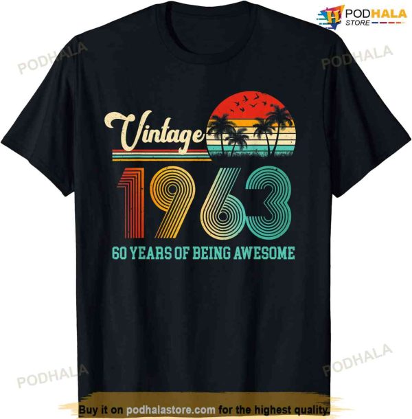 60 Year Old Gift Vintage 1963 60th Birthday Retro T-Shirt