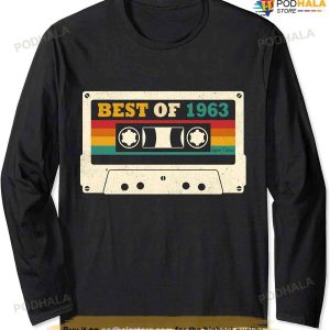 60 Year Old Gifts Best of 1963 Vintage 60th Birthday Retro Long Sleeve T-Shirt